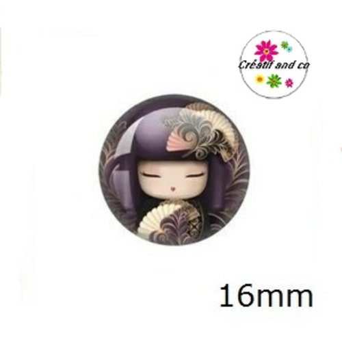 X2 cabochons kokeshi 16mm