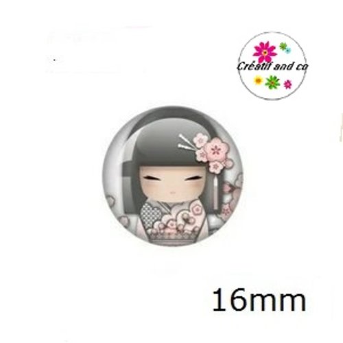 X2 cabochons kokeshi 16mm