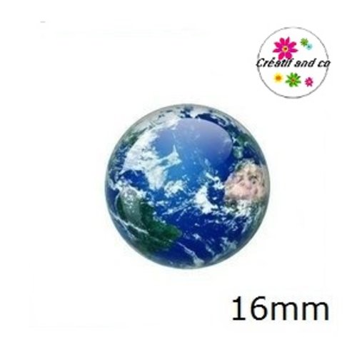 X2 cabochons carte du monde 16mm