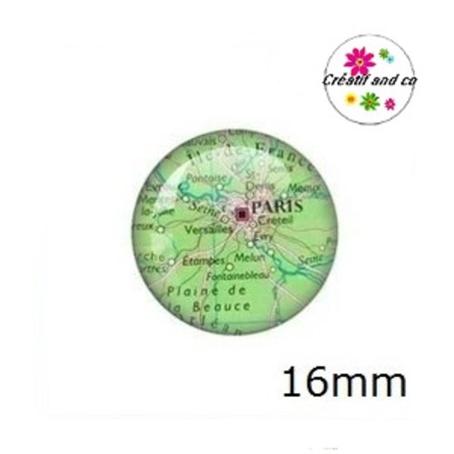 X2 cabochons carte du monde 16mm