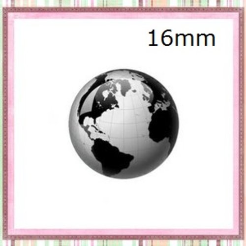 X2 cabochons carte du monde 16mm