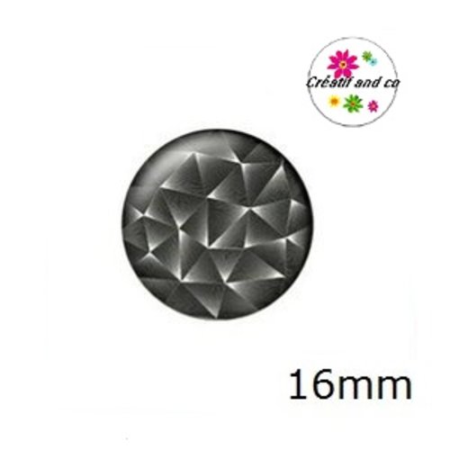 X2 cabochons noirs/blancs 16mm