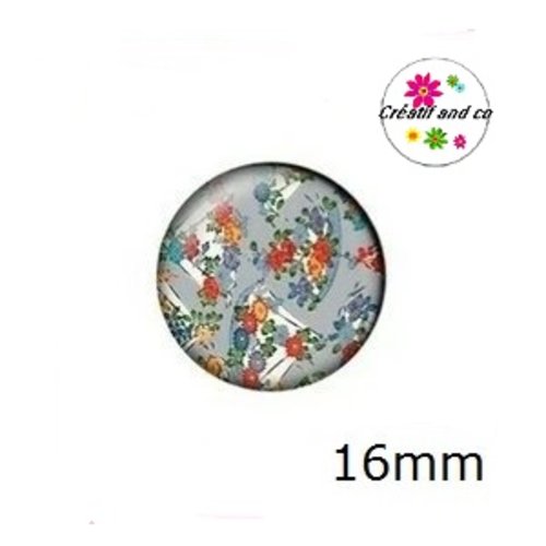 X2 cabochons motif japonais 16mm