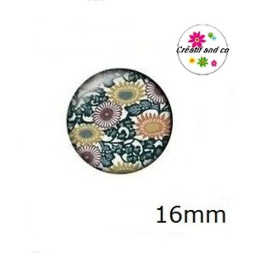 X2 cabochons motif japonais 16mm