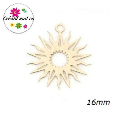Breloque estampe soleil doré 16mm
