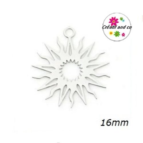 Breloque estampe soleil argent 16mm