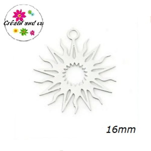 Breloque estampe soleil argent 16mm