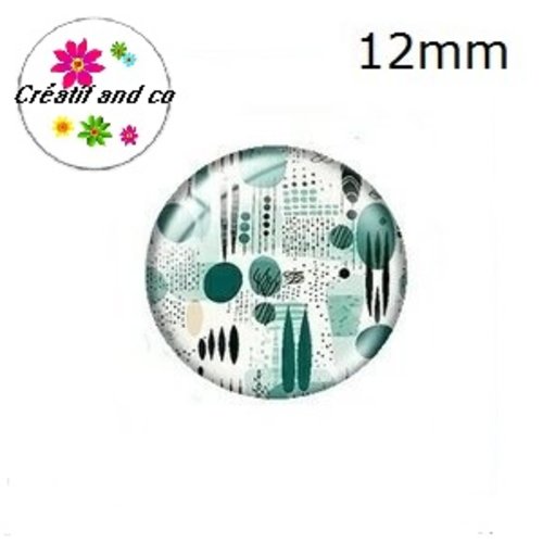 X2 cabochons à motif 12mm