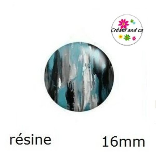 X2 cabochons à motif résine 16mm