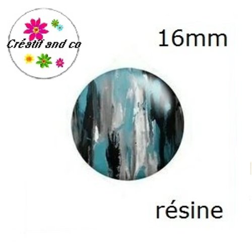 X2 cabochons à motif résine 16mm