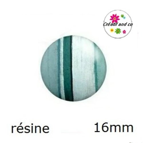 X2 cabochons à motif résine 16mm