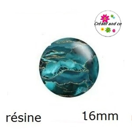 X2 cabochons à motif résine 16mm