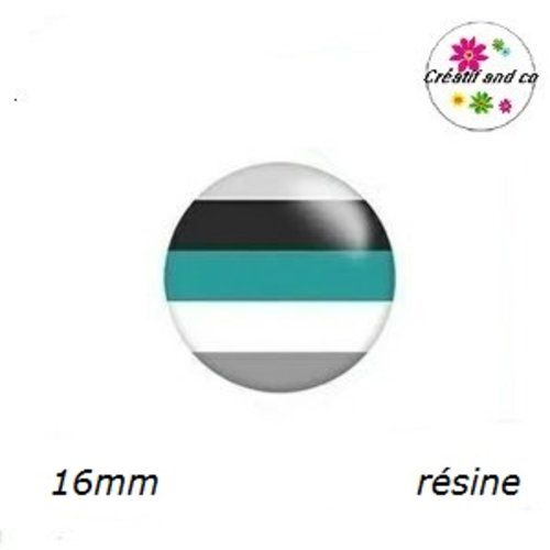 X2 cabochons à motif résine 16mm