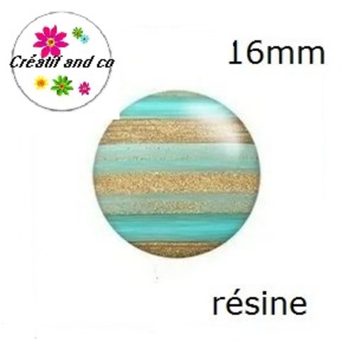 X2 cabochons à motif résine 16mm