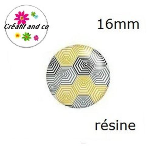X2 cabochons à motif résine 16mm