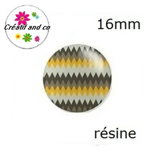 X2 cabochons à motif résine 16mm