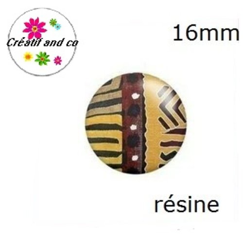 X2 cabochons à motif résine 16mm