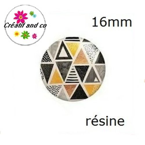 X2 cabochons à motif résine 16mm