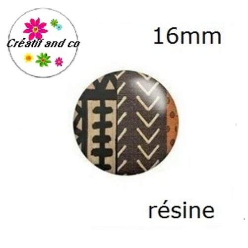X2 cabochons à motif résine 16mm