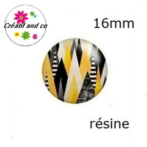 X2 cabochons à motif résine 16mm