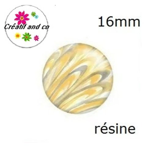 X2 cabochons à motif résine 16mm