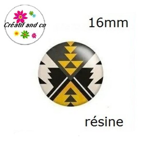X2 cabochons à motif résine 16mm