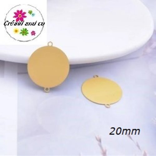 Connecteur cercle jaune/moutarde laiton 20mm