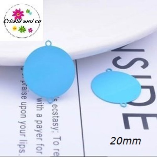 Connecteur cercle turquoise laiton 20mm