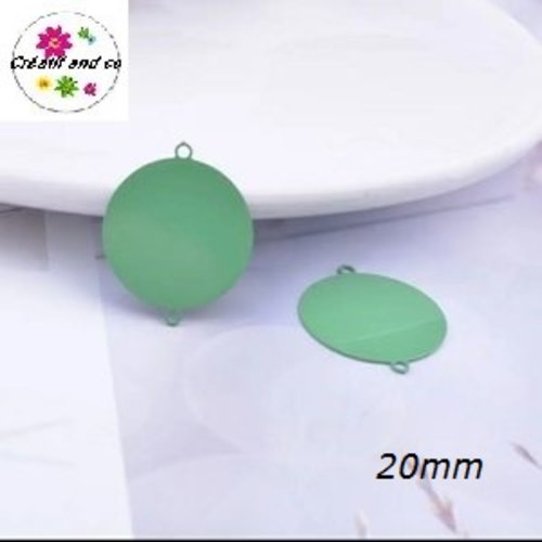 Connecteur cercle vert laiton 20mm