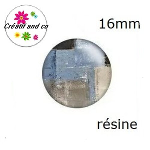 X2 cabochons à motif résine 16mm