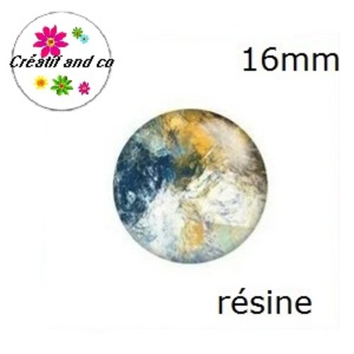 X2 cabochons à motif résine 16mm