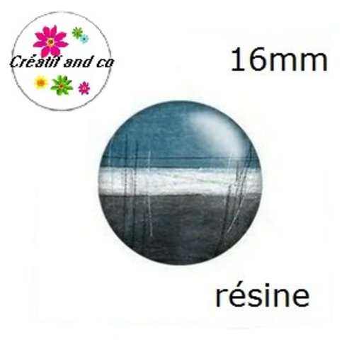 X2 cabochons à motif résine 16mm