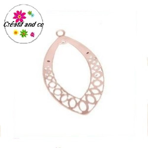 Pendentif goutte d'eau rose gold 37mm