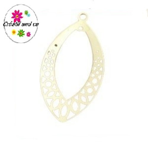 Pendentif goutte d'eau doré clair 37mm