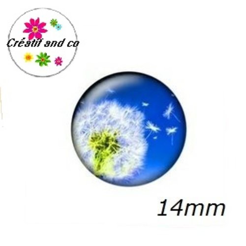 X2 cabochons pissenlit 14mm