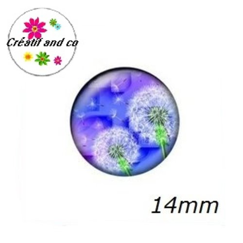 X2 cabochons pissenlit 14mm