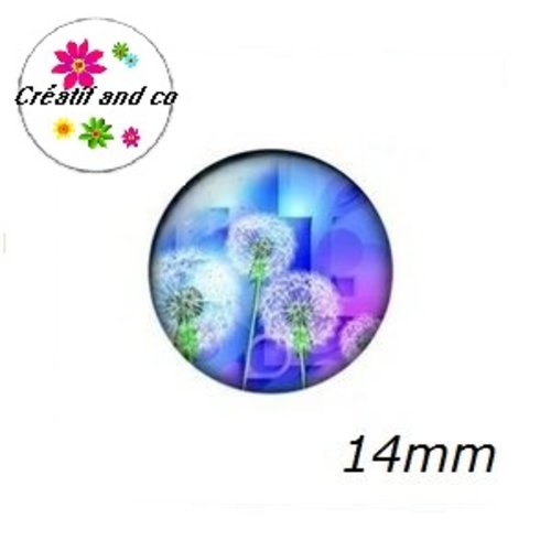 X2 cabochons pissenlit 14mm