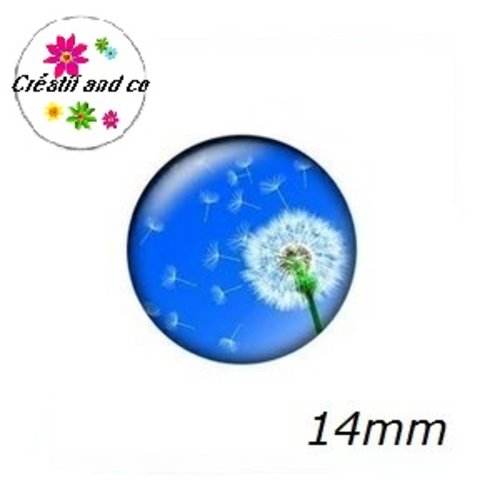X2 cabochons pissenlit 14mm