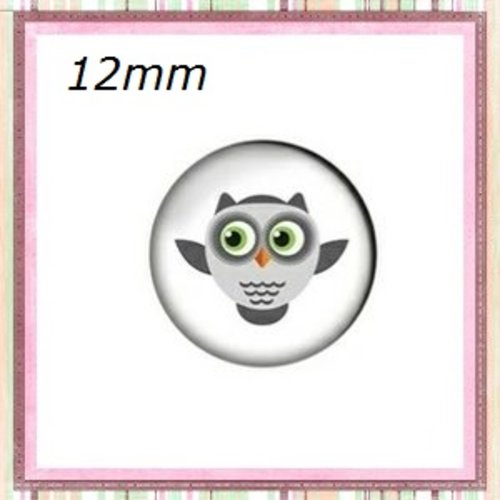 X2 cabochons hibou 12mm