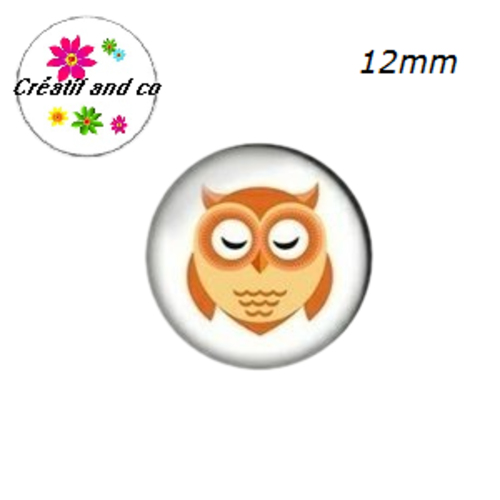 X2 cabochons hibou 12mm