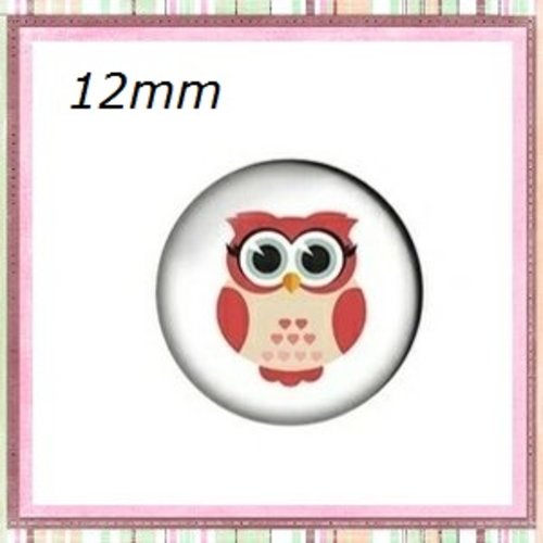 X2 cabochons hibou 12mm