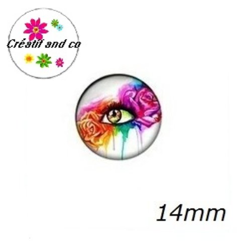 X2 cabochons oeil 14mm
