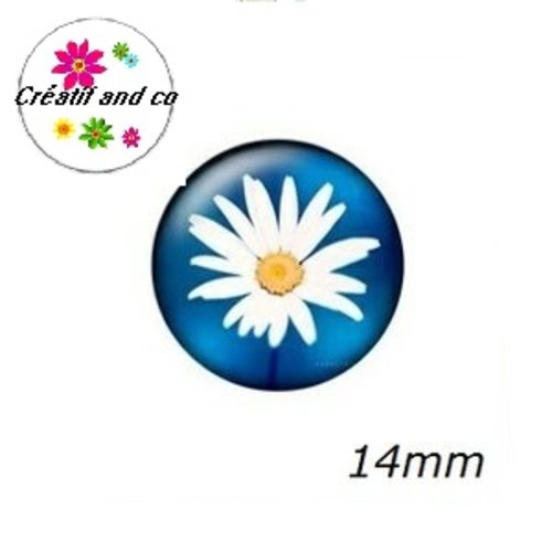 X2 cabochons fleur 14mm