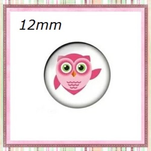 X2 cabochons hibou 12mm