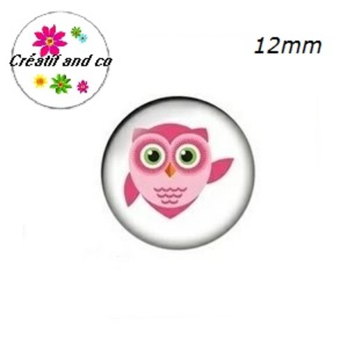 X2 cabochons hibou 12mm