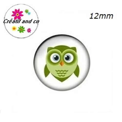 X2 cabochons hibou 12mm