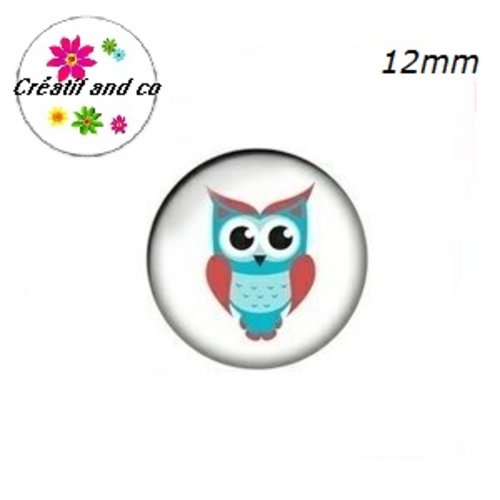 X2 cabochons hibou 12mm