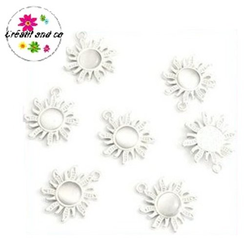 Breloque tournesol oeil de chat blanc gris