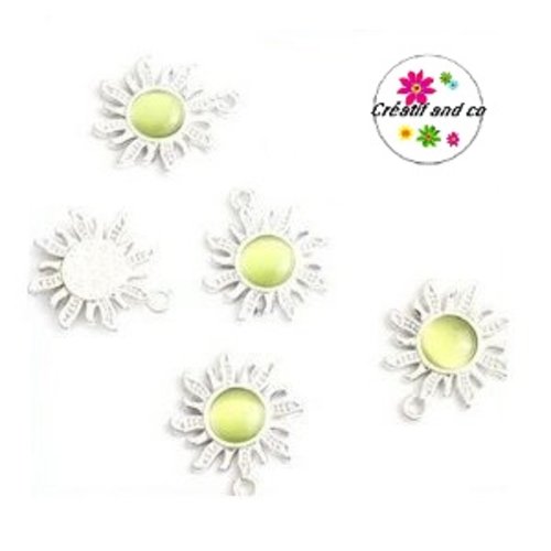 Breloque tournesol oeil de chat vert