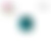 X2 cabochons bleu pois noir 12mm